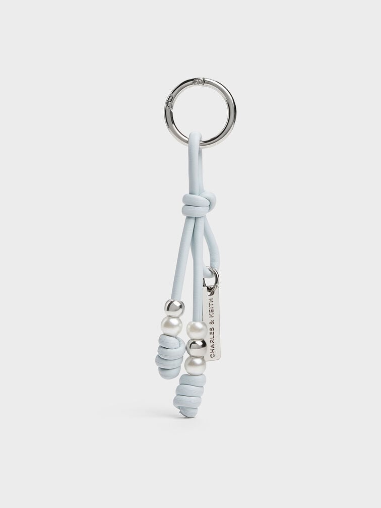 Beaded Cord Knot Charm, Sea Salt Blue, hi-res