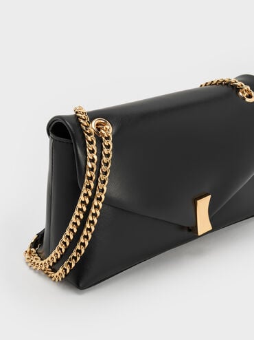 Lilibet Metallic-Accent Chain-Strap Bag, Black, hi-res