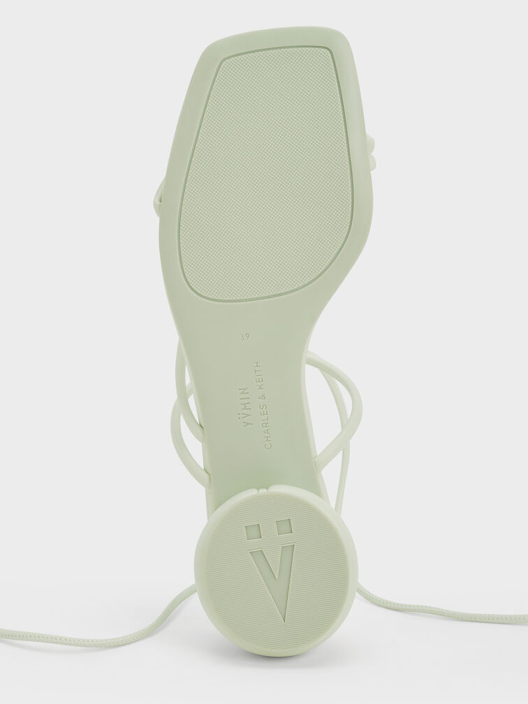 Strappy Tie-Around Sandals & Fruit Charms Set, Mint Sorbet, hi-res