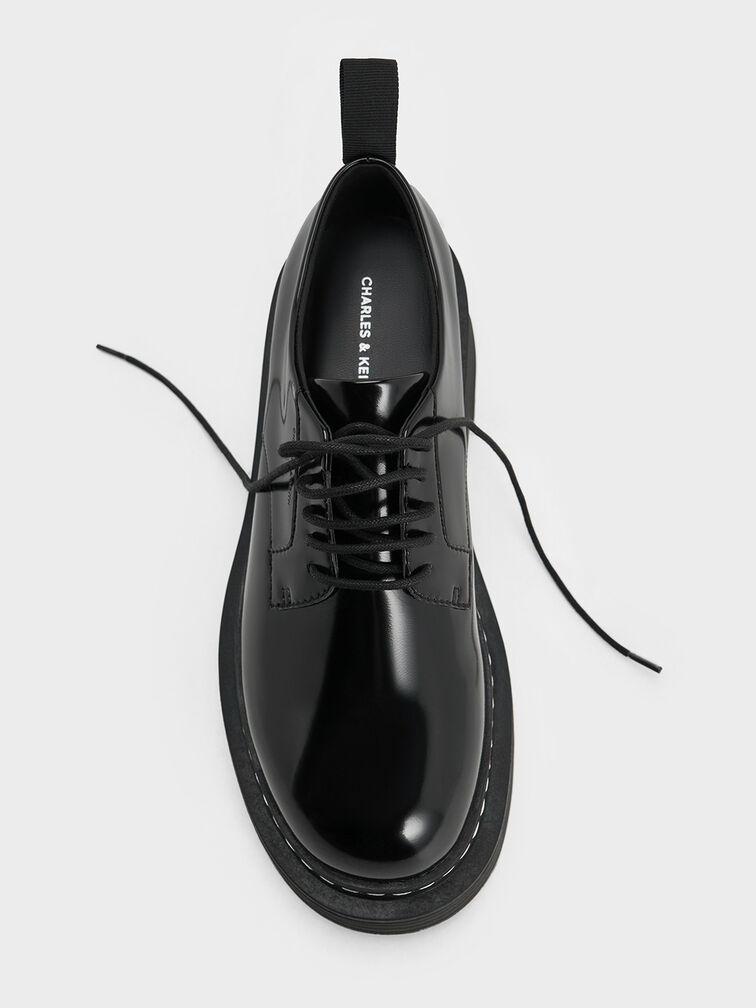 Lace-Up Platform Derbys, Black Box, hi-res