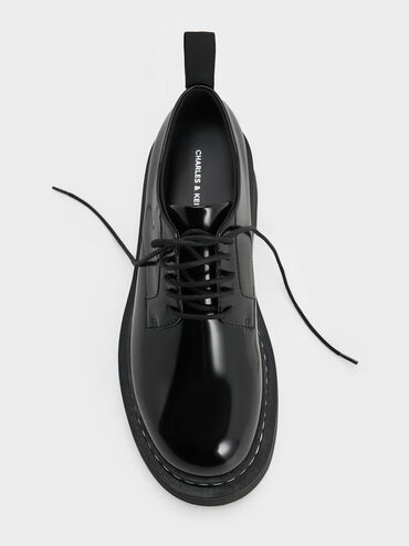 Lace-Up Platform Derbys, Black Box, hi-res