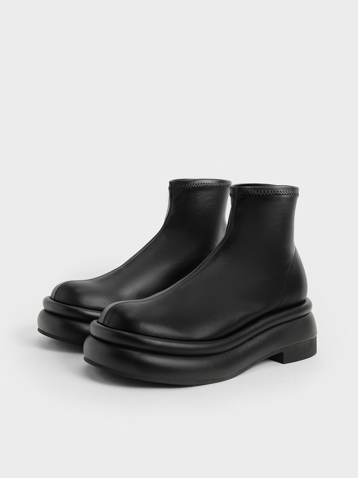 Black slip sale on booties