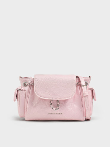 Duo Quilted Two-Way Front Flap Backpack, Cotton Candy Pink, hi-res