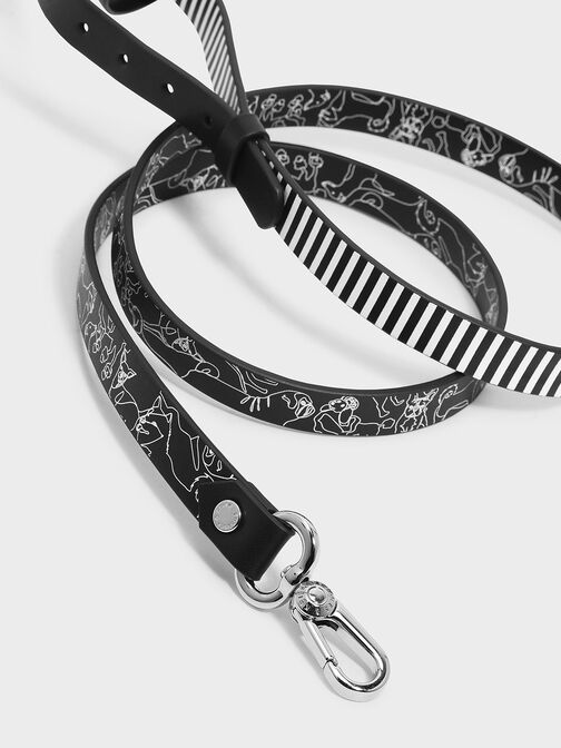 Printed Pet Collar, Black, hi-res