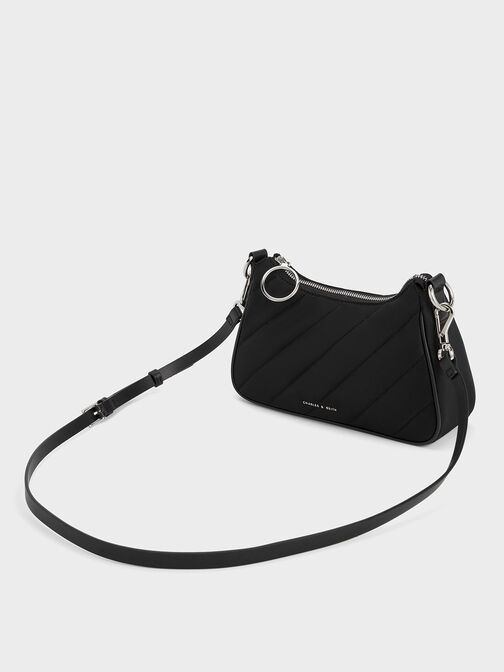 Philomena Nylon Puffy Chain-Strap Crossbody Bag, Noir, hi-res