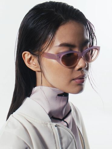 Bijou Recycled Acetate Cateye Sunglasses, Jelly Pink, hi-res