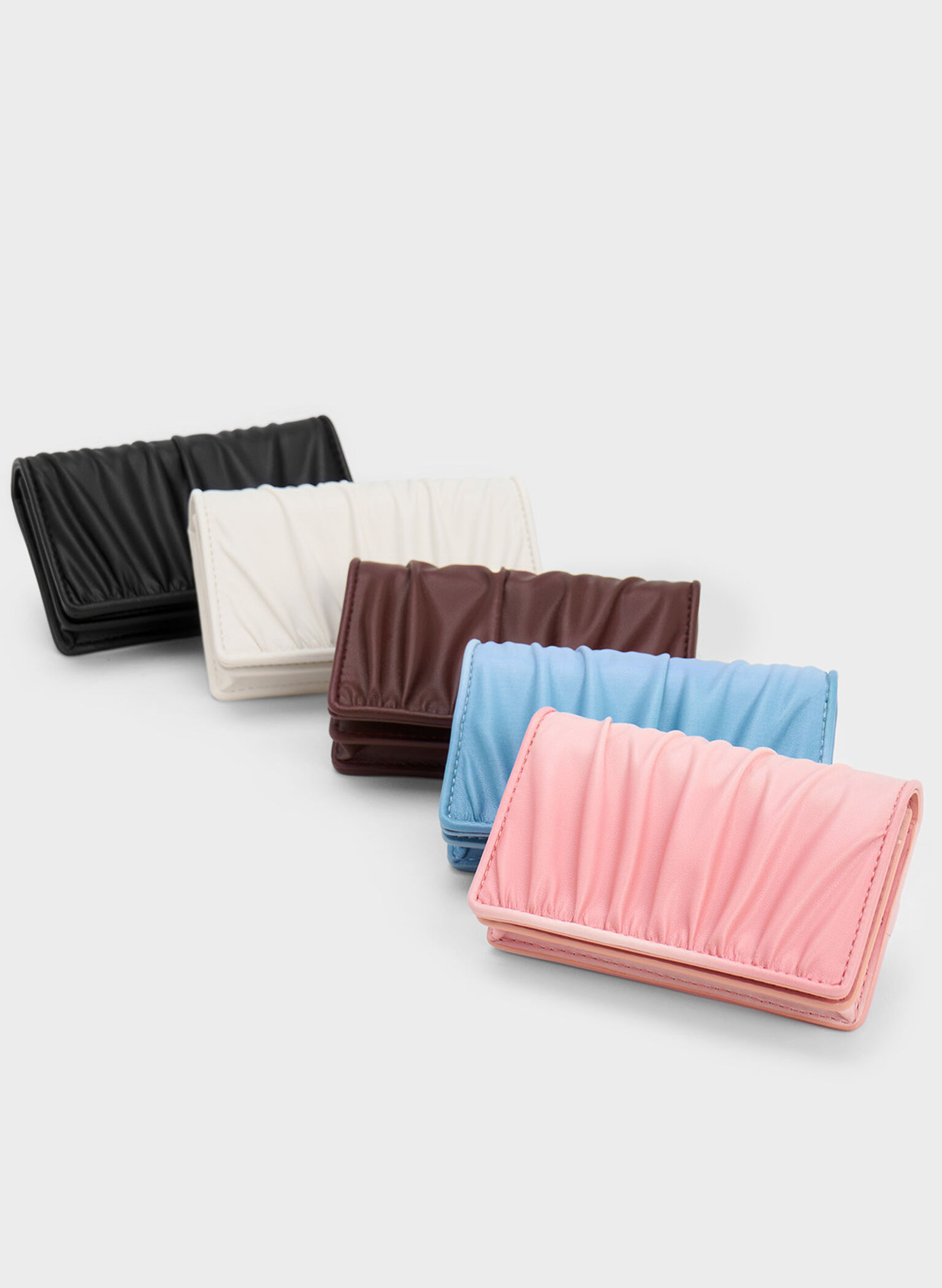 Aldora Ruched Card Holder, Light Blue, hi-res