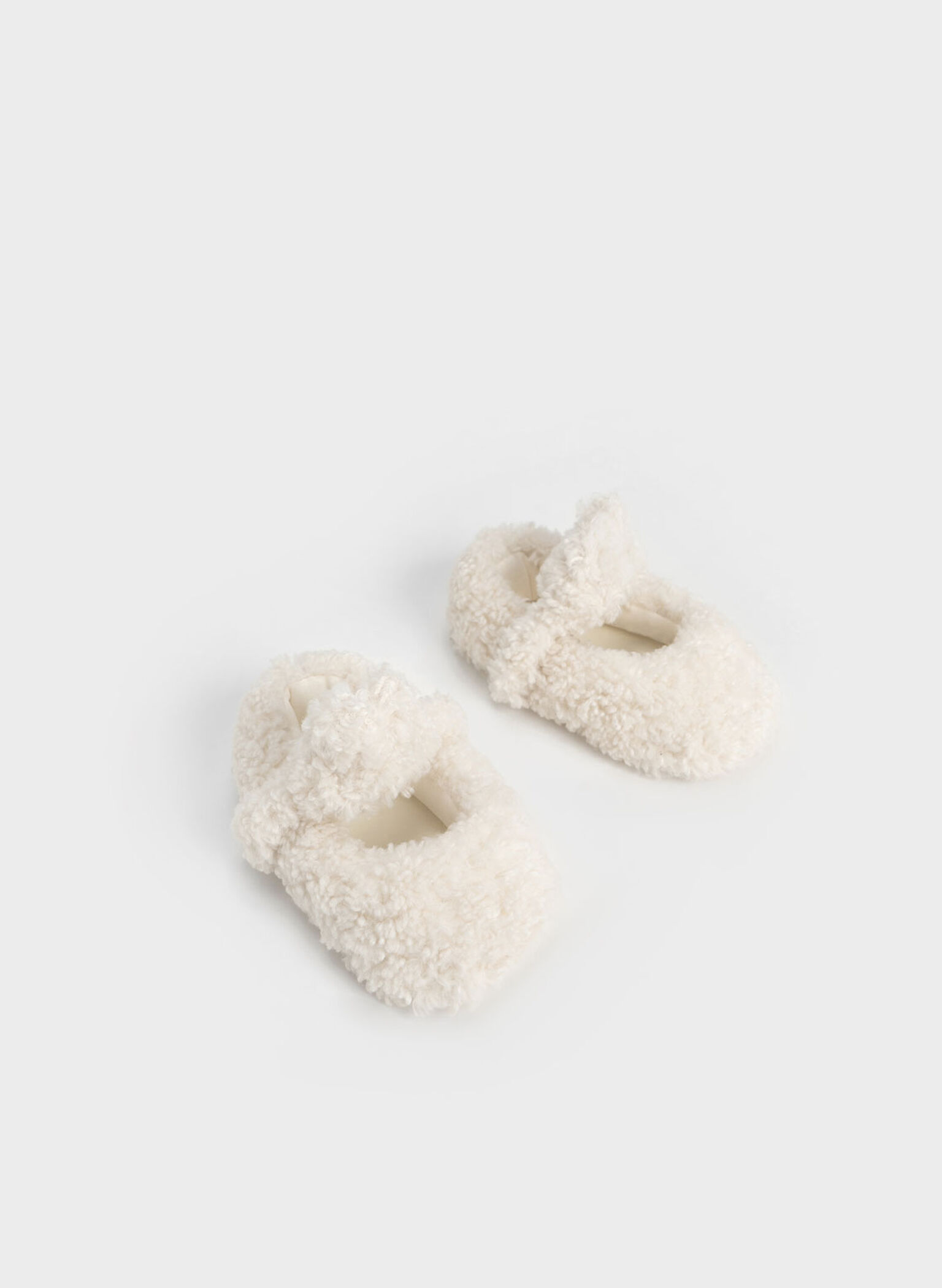 Girls' Furry Bunny Mary Janes, White, hi-res