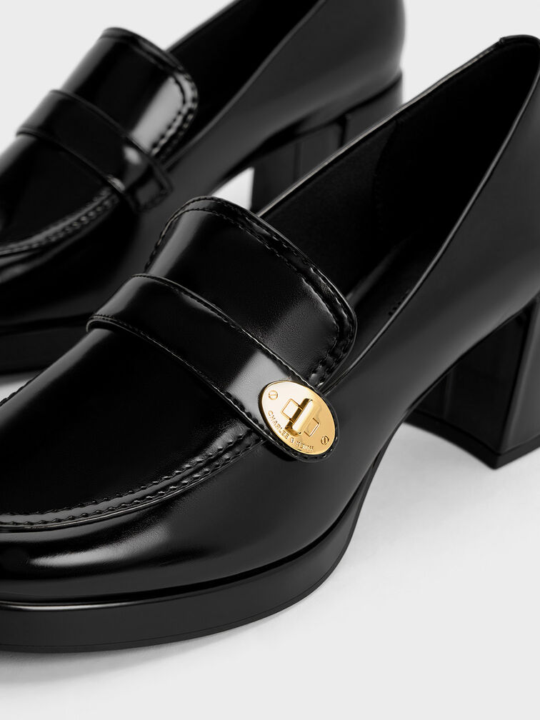 Hettie Metallic Accent Loafer Pumps, Black Box, hi-res