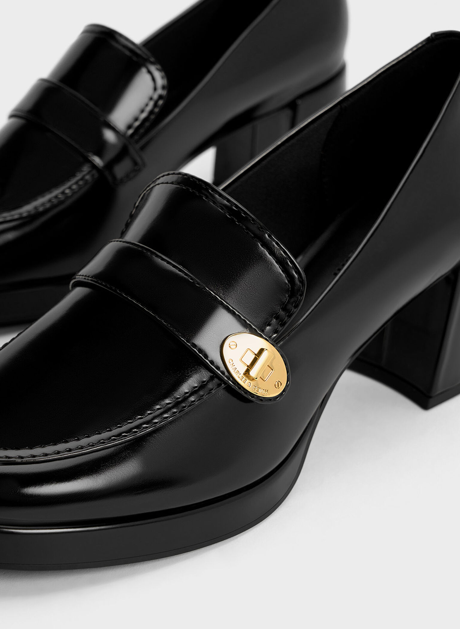 Hettie Metallic Accent Loafer Pumps, Black Box, hi-res