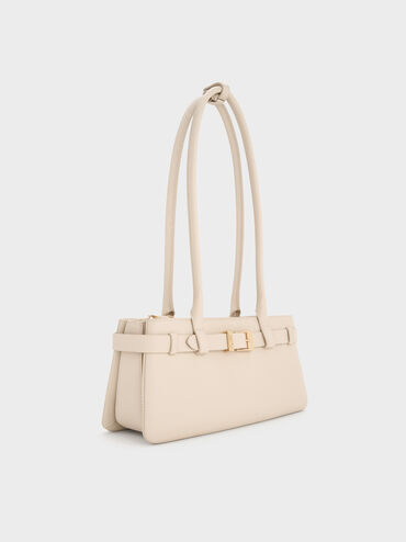 Jody Leather Belted Shoulder Bag, Antique Chalk, hi-res