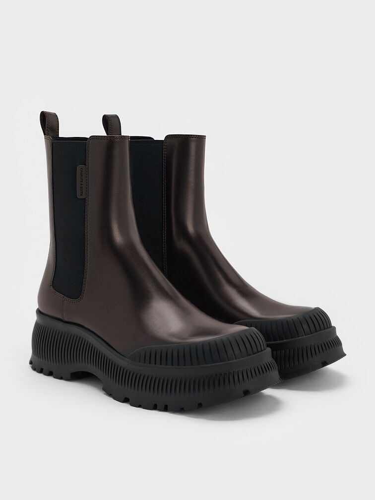 Darra Ridged-Sole Chelsea Boots, Burgundy, hi-res