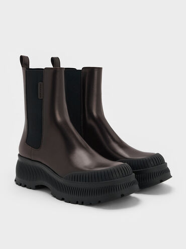 Darra Ridged-Sole Chelsea Boots, Burgundy, hi-res