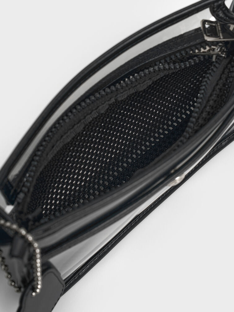 Norah See-Through Mesh Shoulder Bag, Clear, hi-res