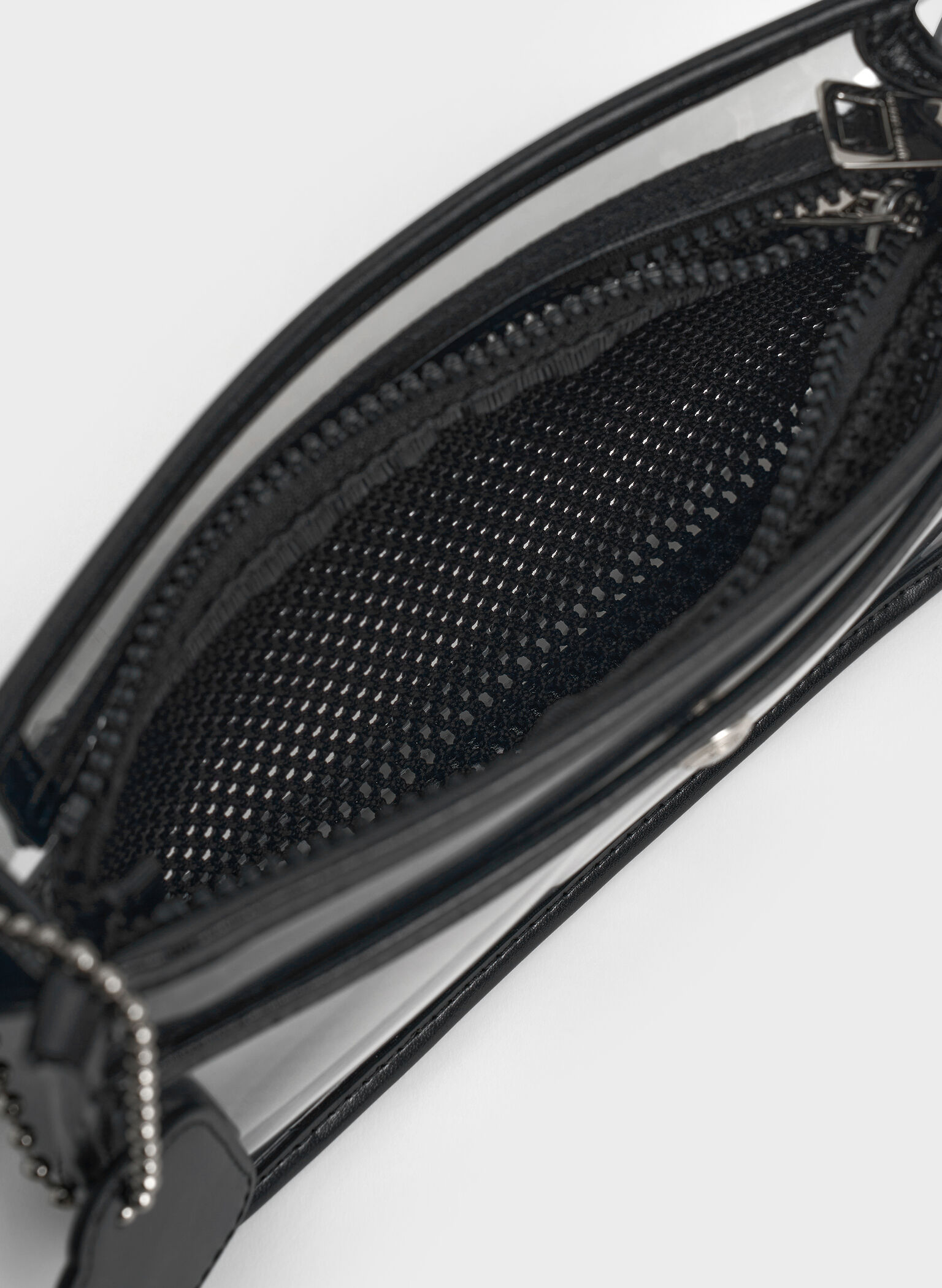 Norah See-Through Mesh Shoulder Bag, Clear, hi-res