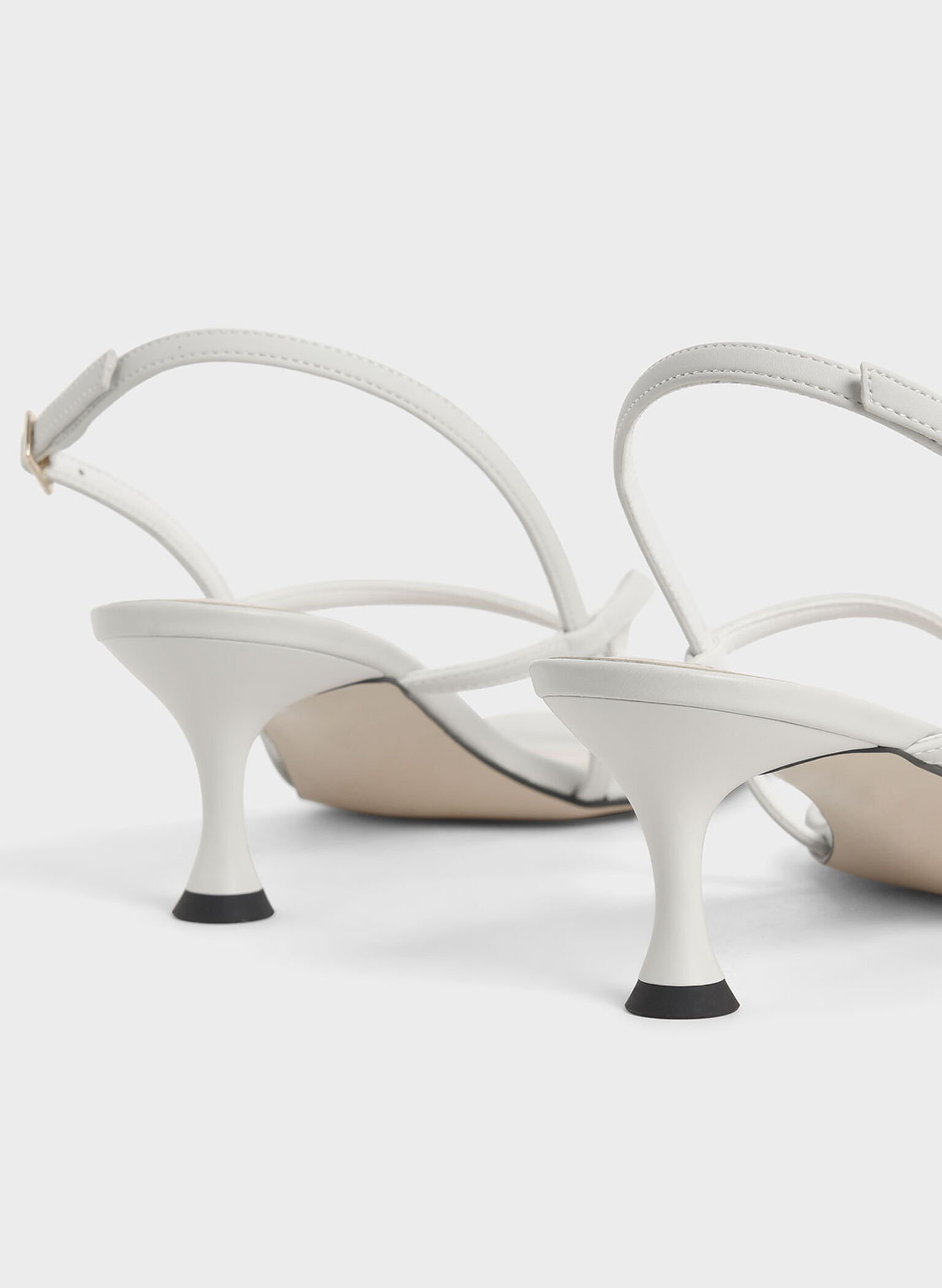 Slingback Thong Sandals, White, hi-res