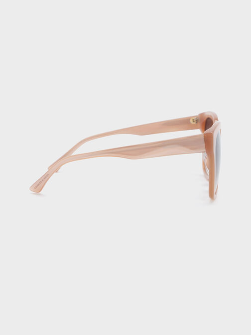 Recycled Acetate Square Sunglasses, Pink, hi-res