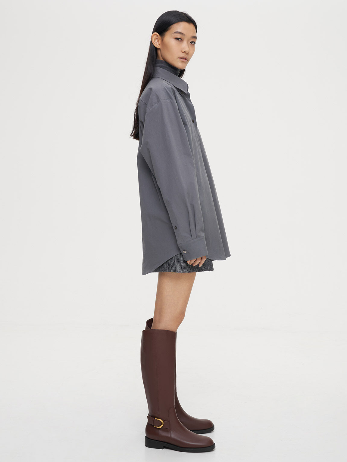 Knee high grey boots uk on sale