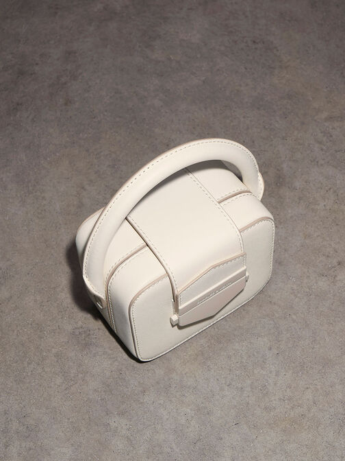 Mini Vertigo Boxy Top Handle Bag, Cream, hi-res