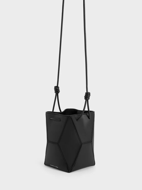 Nasrin Panelled Bucket Bag, Noir, hi-res
