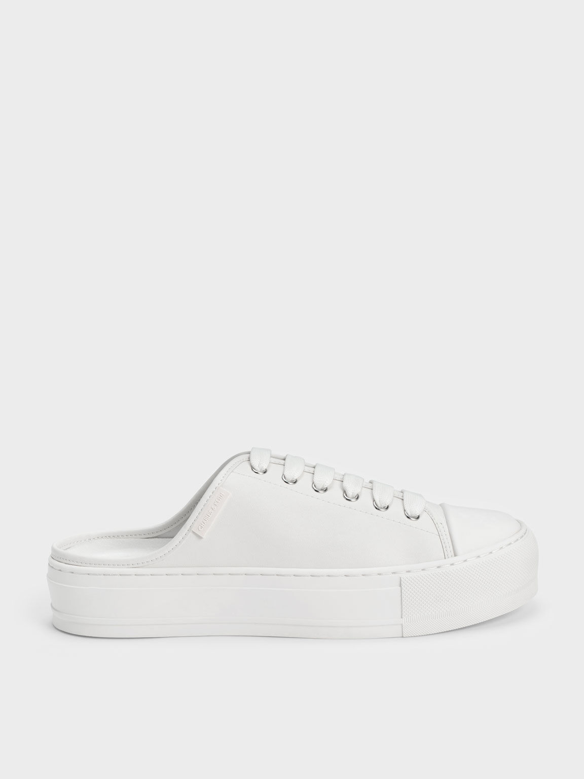 White pull on sneakers clearance