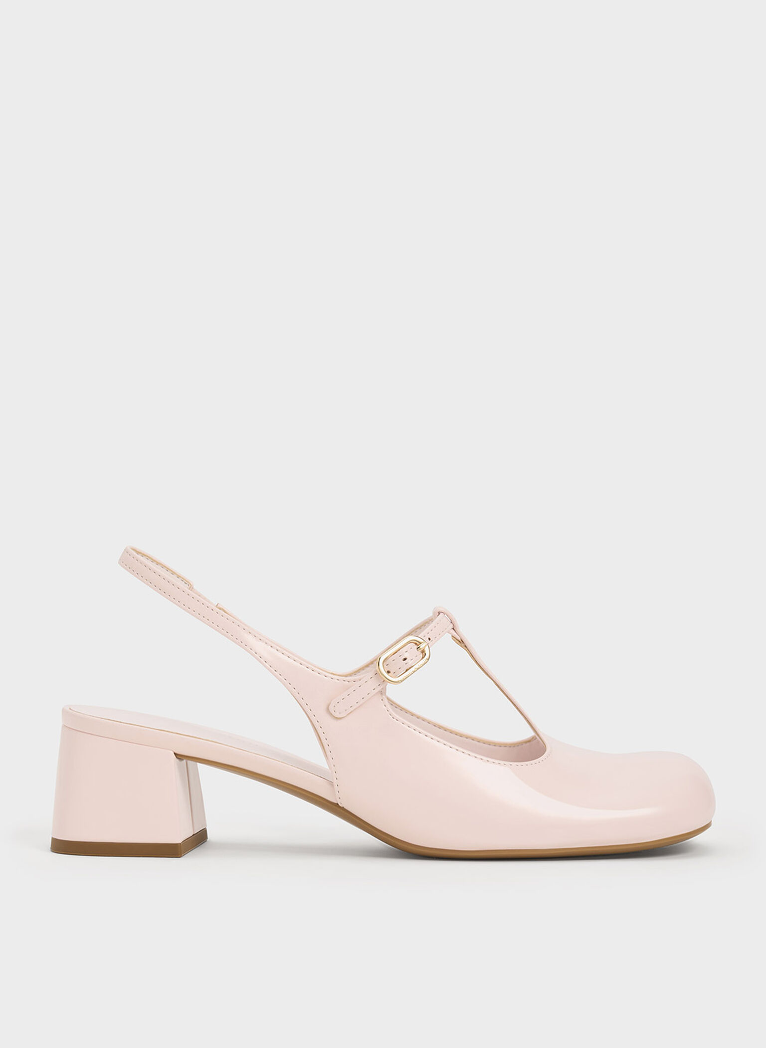 T-Bar Slingback Mary Jane Pumps, Light Pink, hi-res