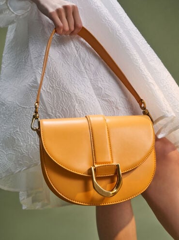 Gabine Saddle Bag, Mustard, hi-res