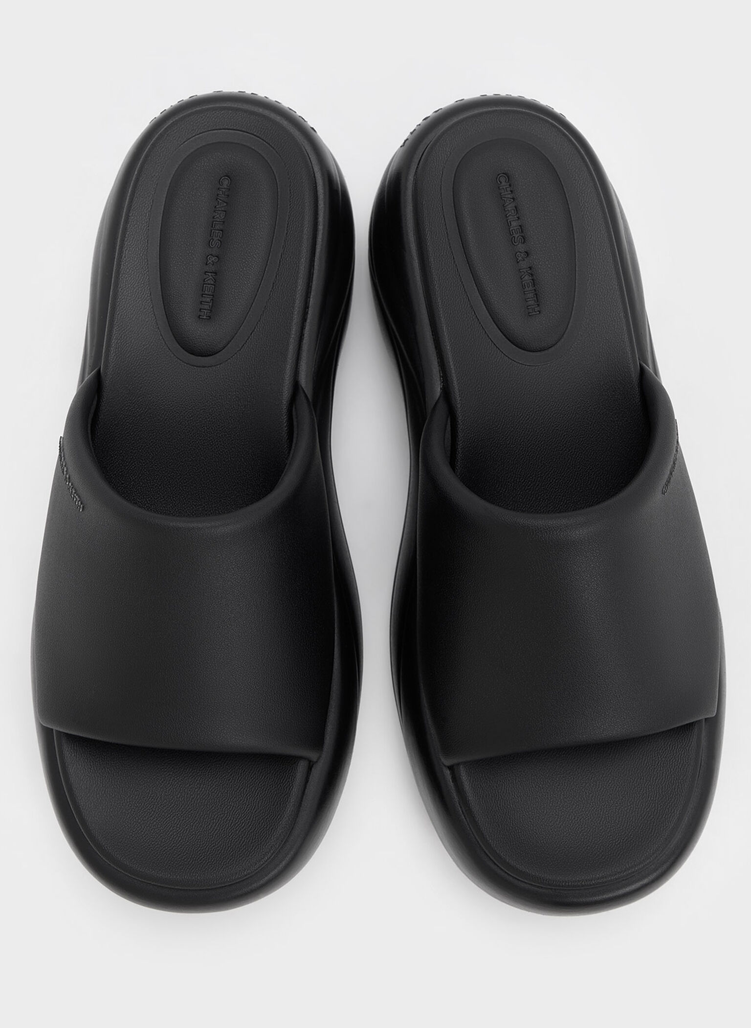 Wide-Strap Curved Platform Sports Sandals, Black, hi-res