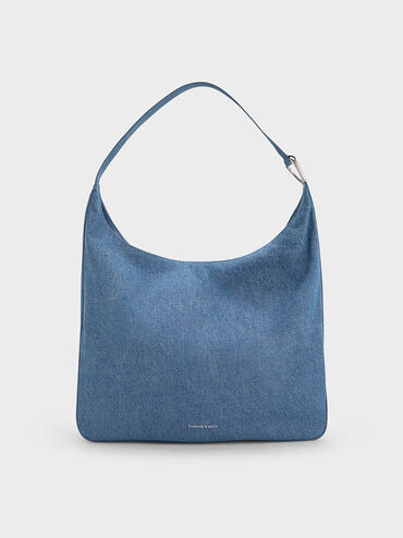 Lumen Denim Slouchy Hobo Bag, Denim Blue, hi-res