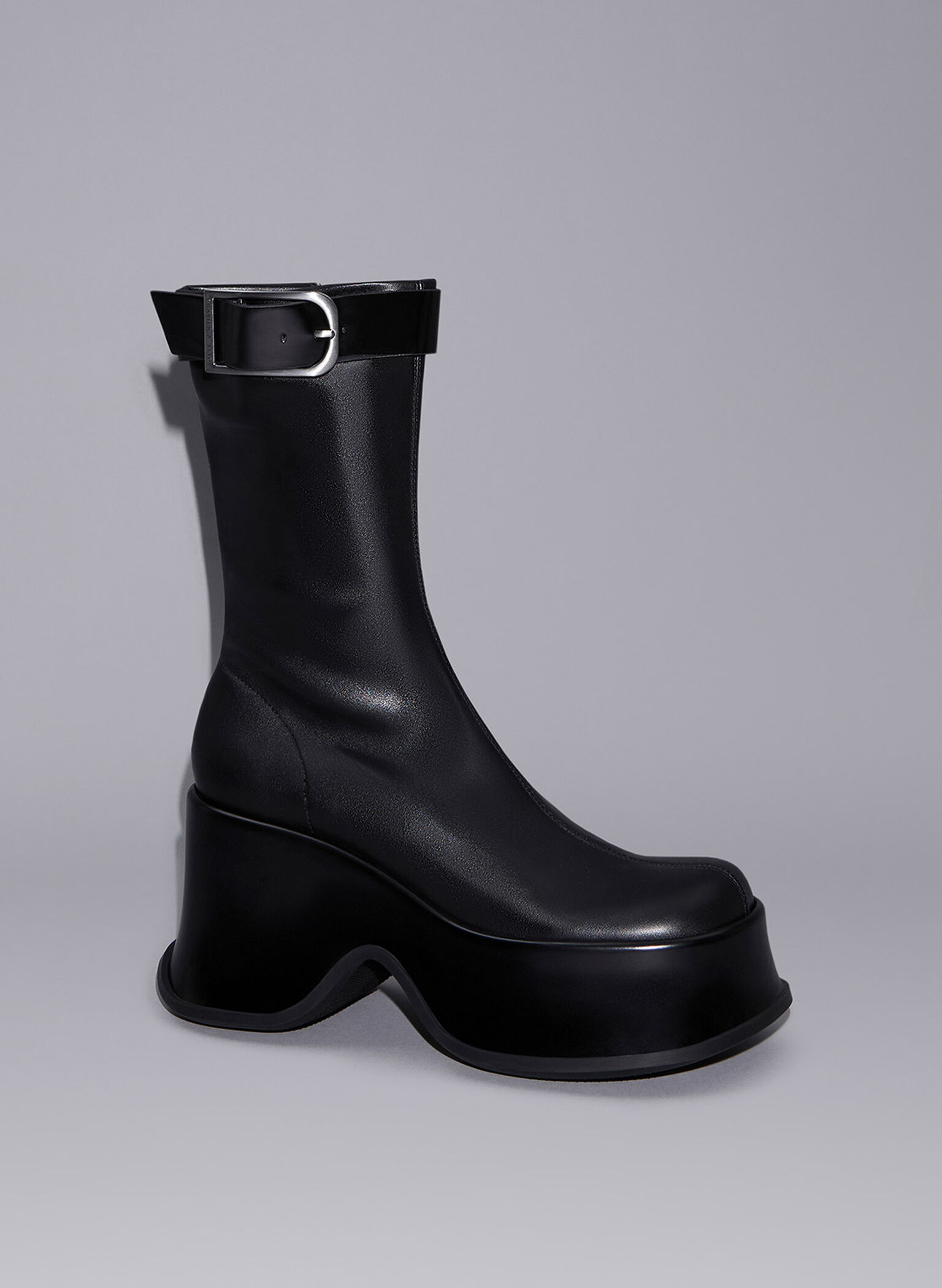 Carlisle Platform Boots, Black, hi-res