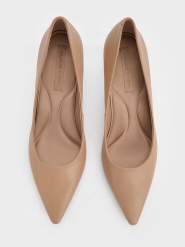 Emmy Pointed Kitten Heel Pumps, Nude, hi-res