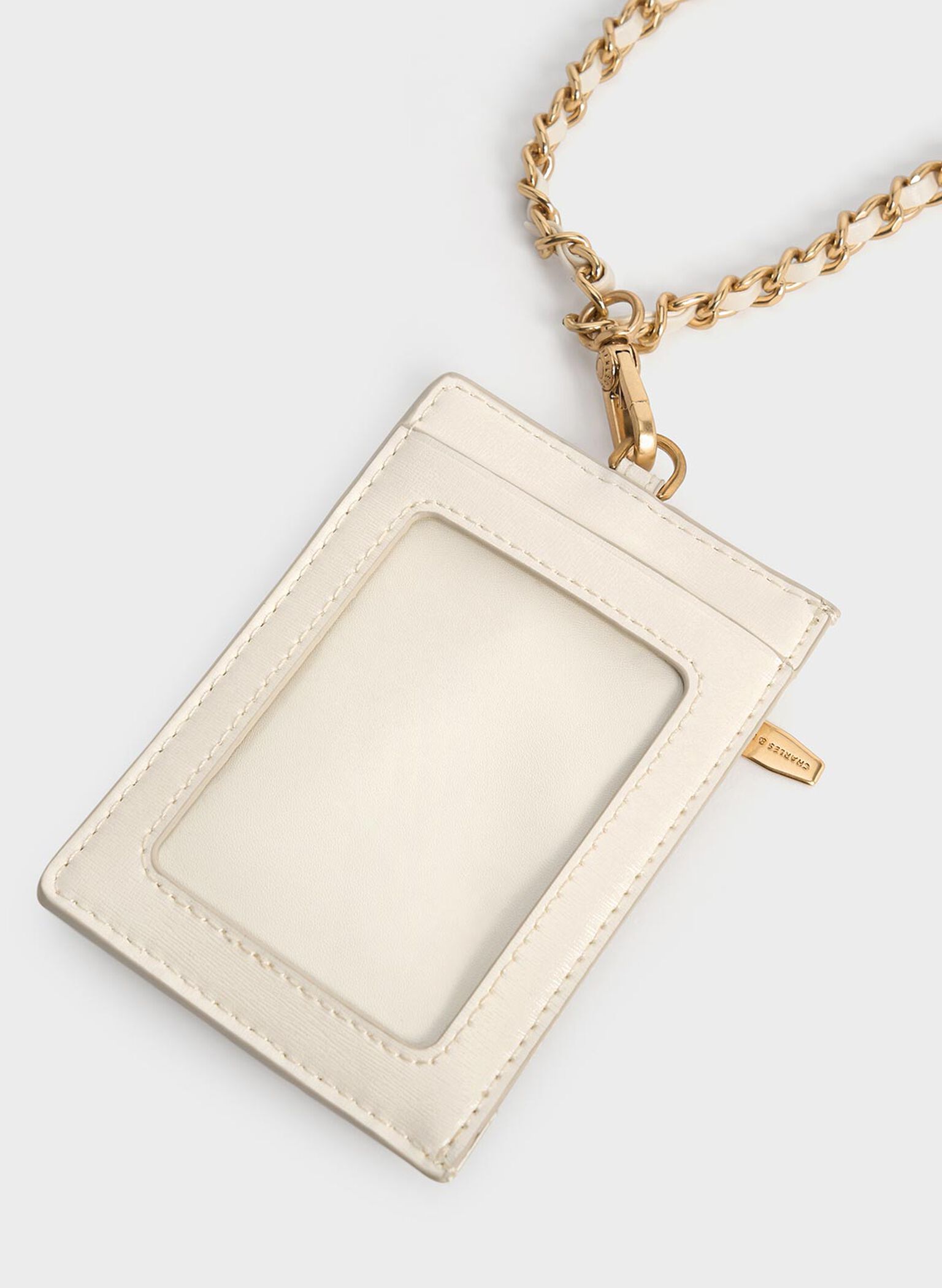 Wisteria Quilted Braided-Strap Card Holder, Cream, hi-res