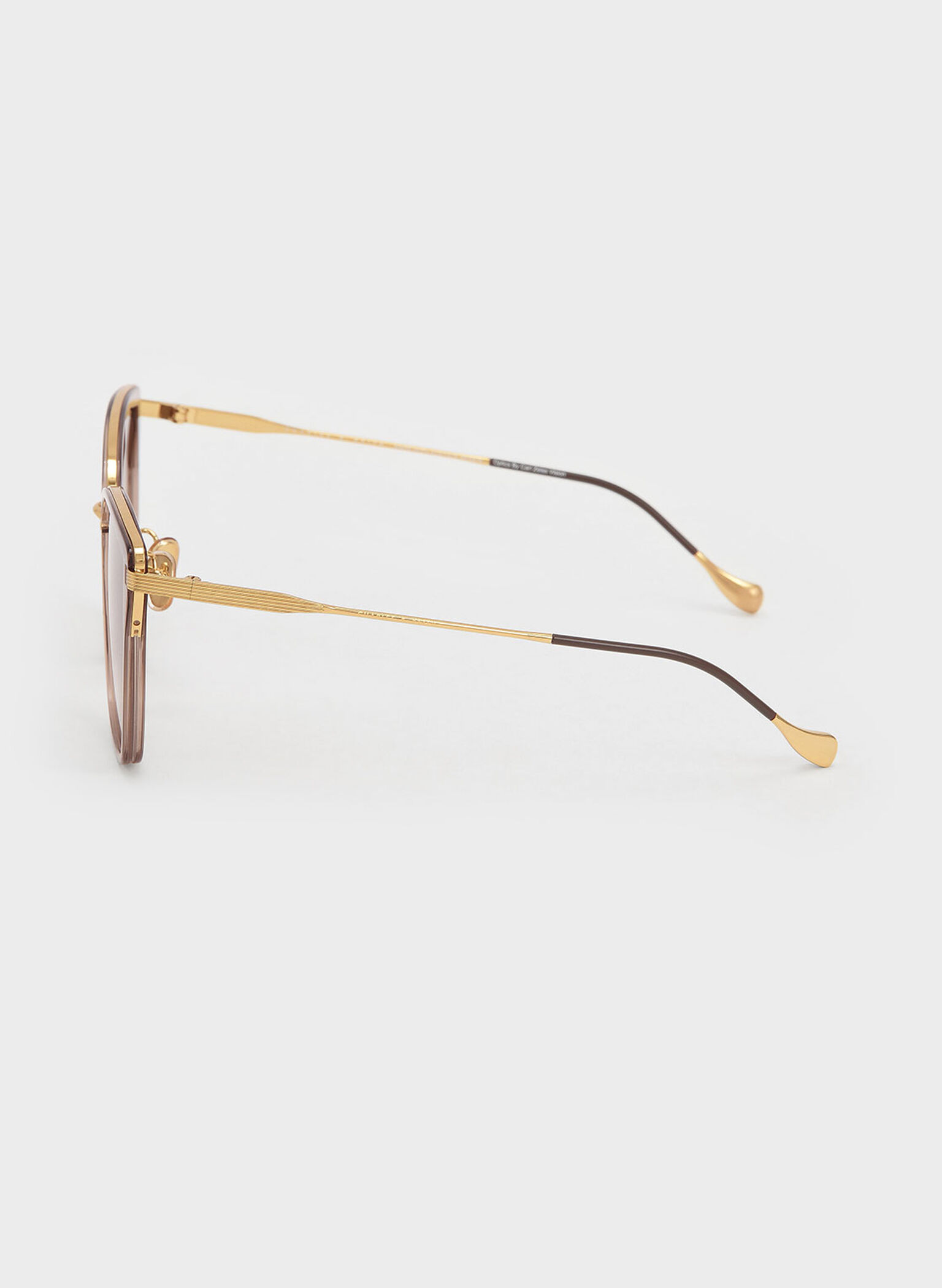 Recycled Acetate Wire-Frame Butterfly Sunglasses, Taupe, hi-res