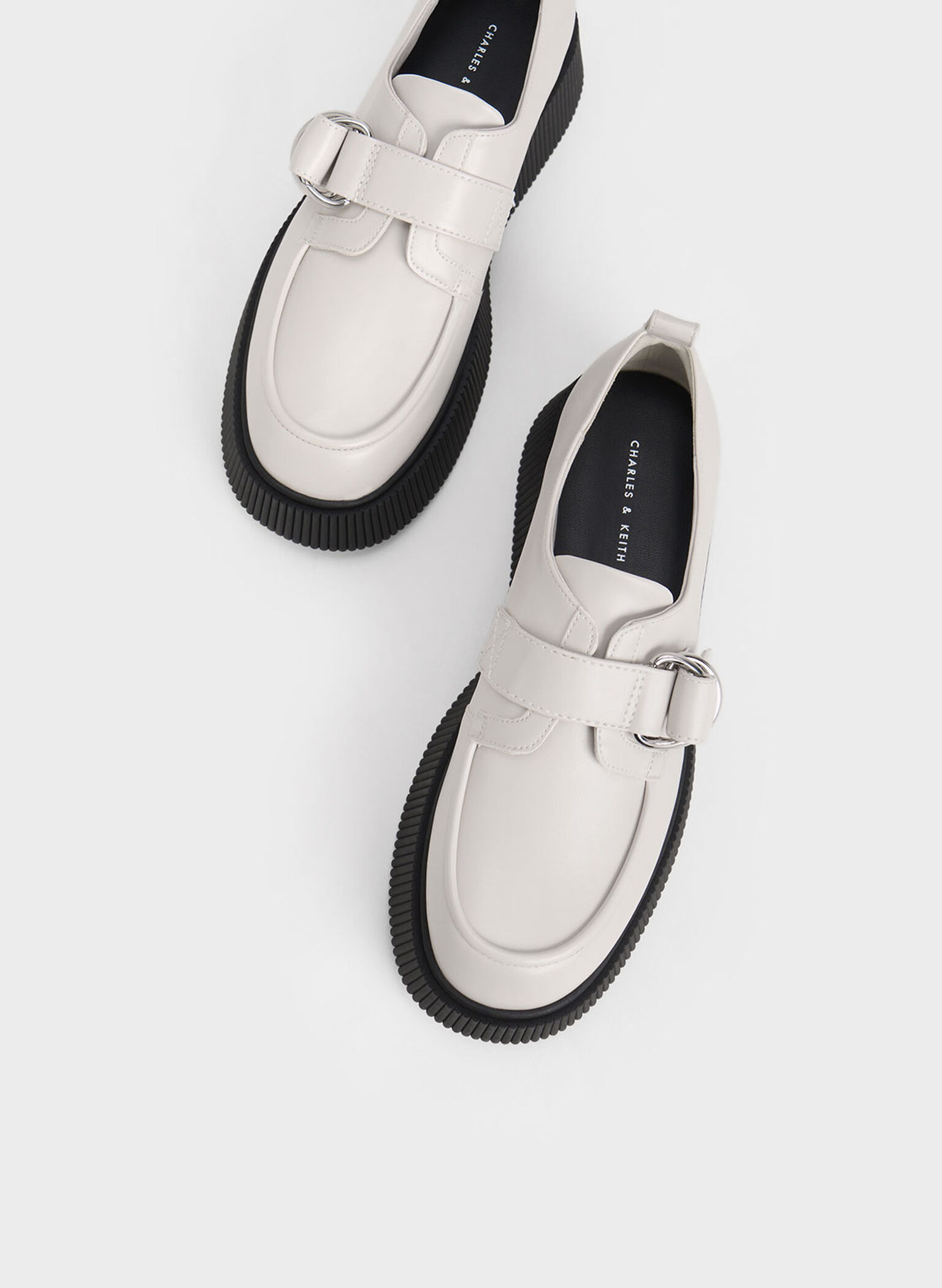 Cordova Buckled Platform Loafers, White, hi-res