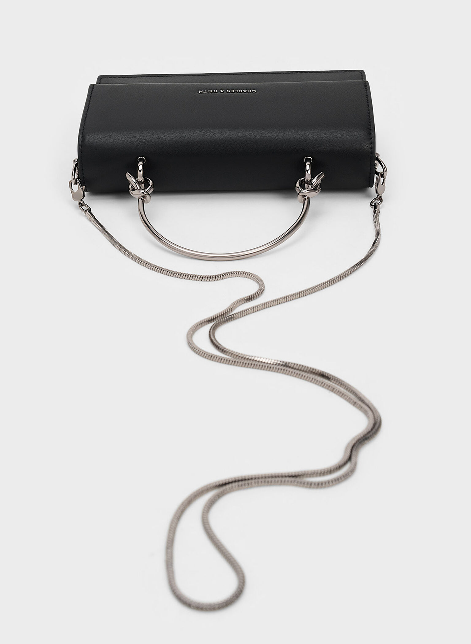 Kristine Sculptural-Handle Long Wallet, Noir, hi-res