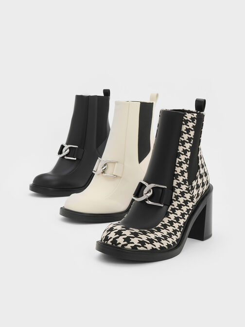 Gabine Houndstooth Block Heel Ankle Boots, Multi, hi-res
