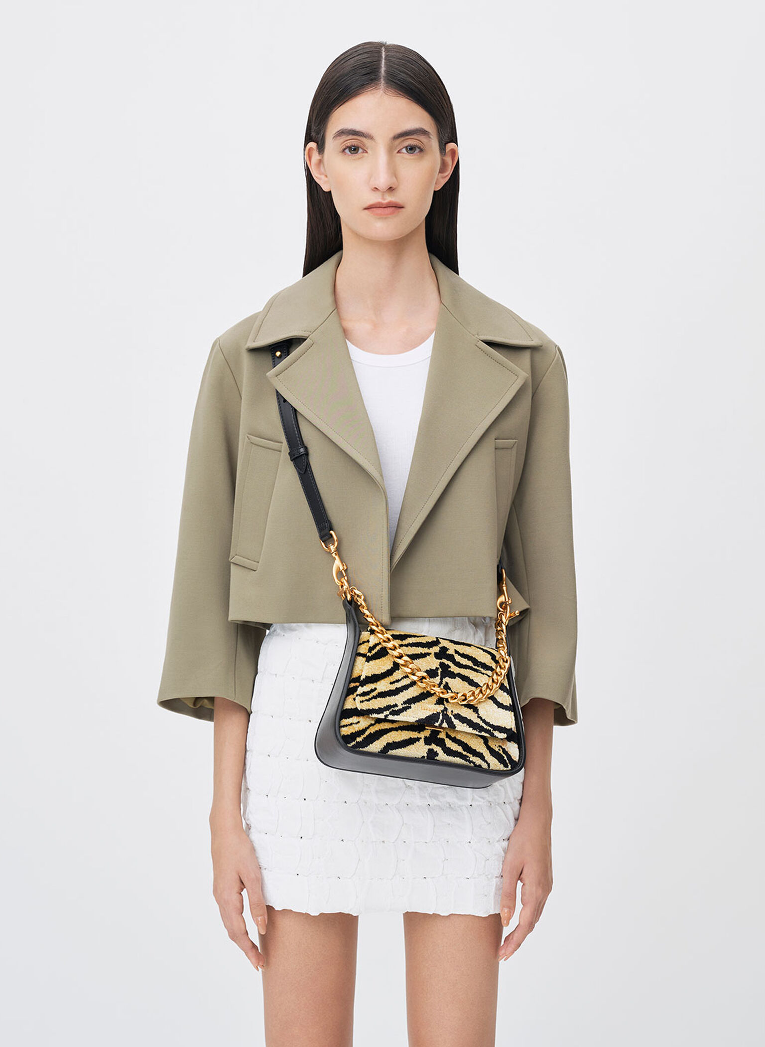 Minta Tiger Print Trapeze Bag, Multi, hi-res