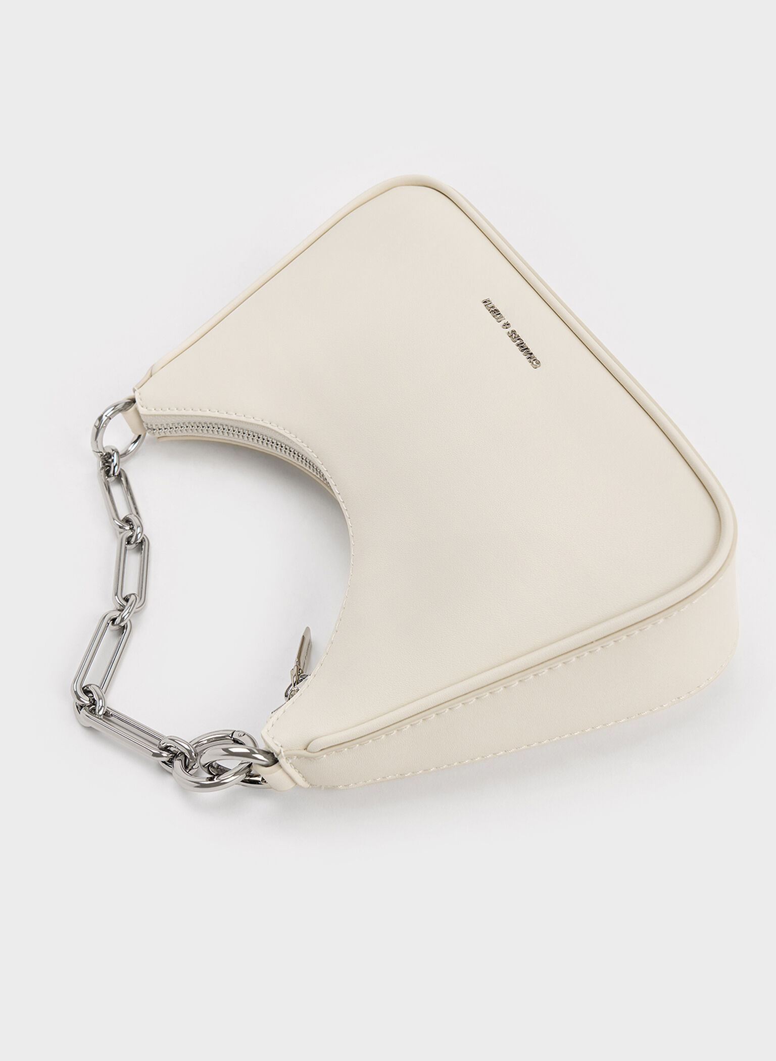 Lane Chain-Link Shoulder Bag, Cream, hi-res