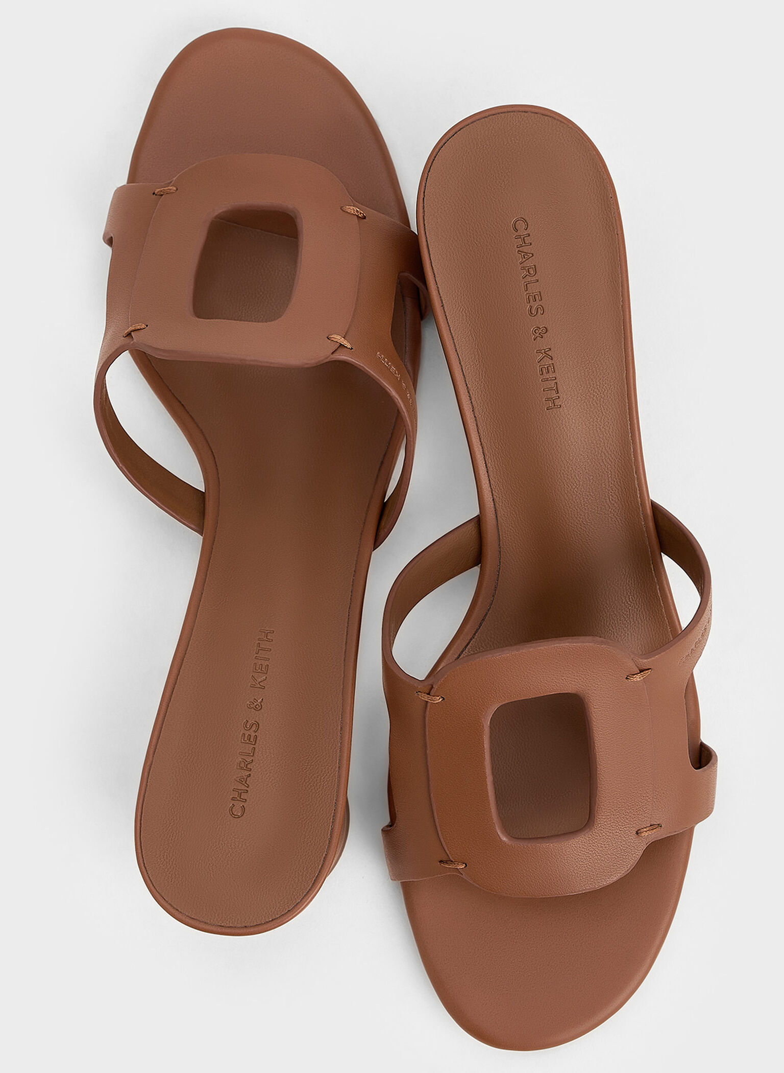 Easley Cut-Out Heeled Sandals, Caramel, hi-res
