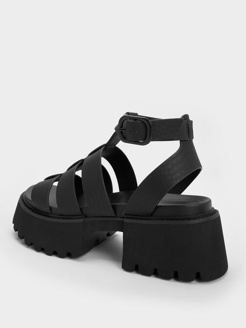 Nadine Gladiator Platform Sandals, Black, hi-res
