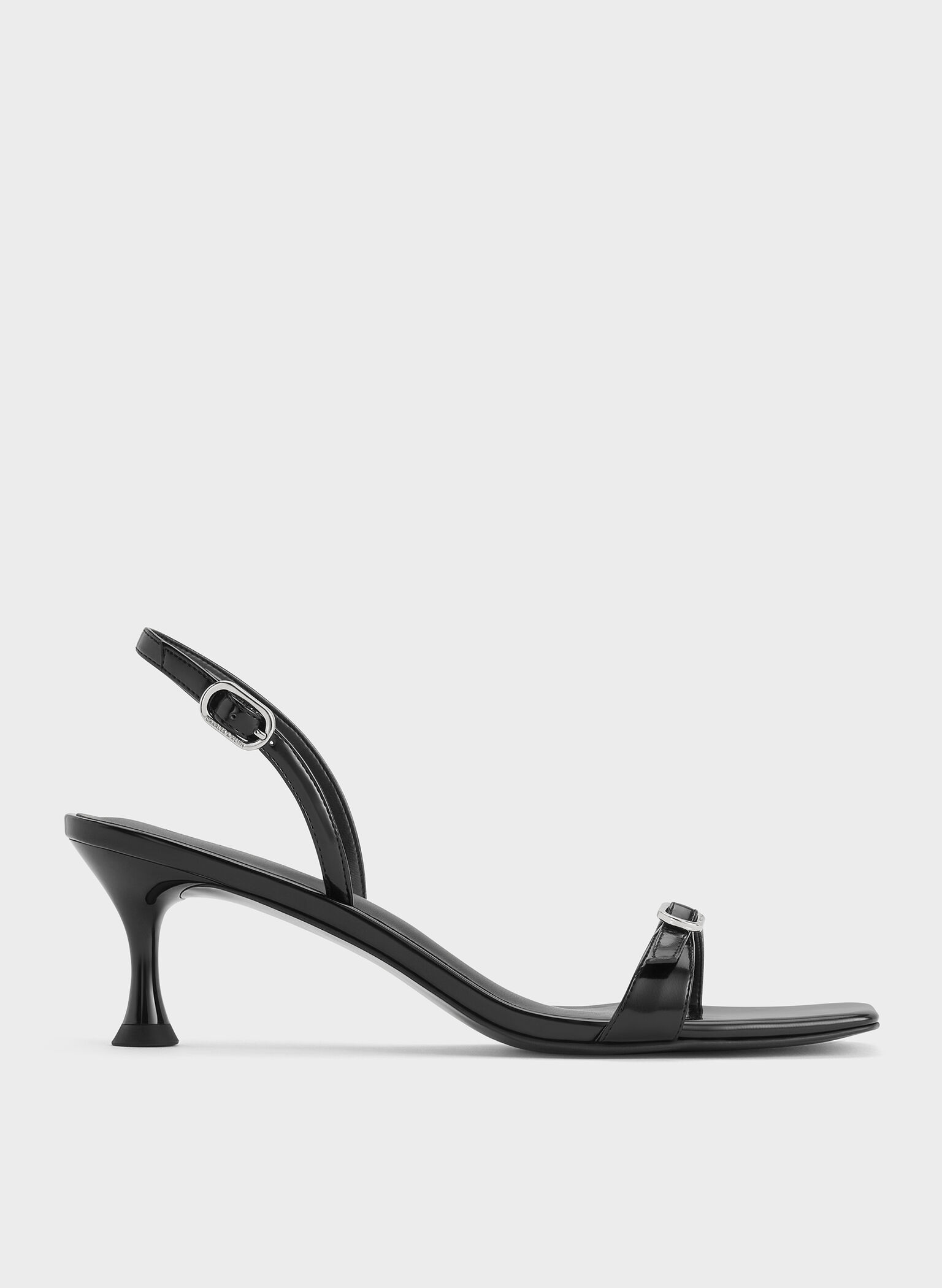 Buckled Slingback Kitten Heels, Black Box, hi-res