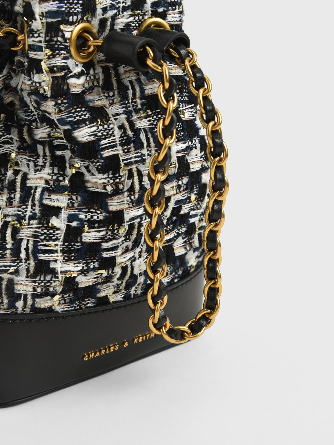 Chanel tweed bucket new arrivals bag