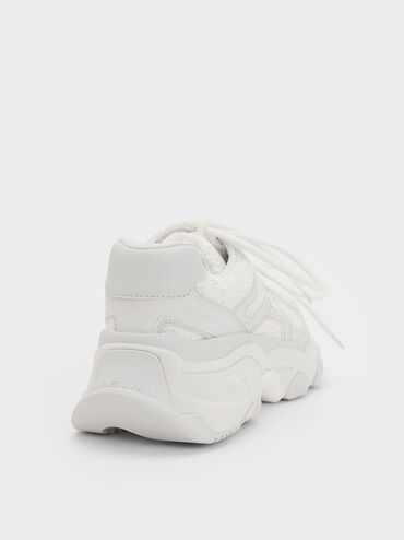 Gaskell Lace Chunky Sneakers, White, hi-res