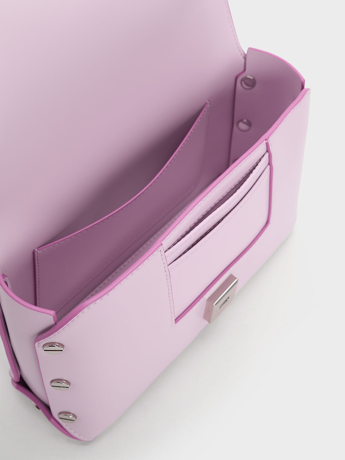 Lilac Screw Motif Front Flap Bag CHARLES KEITH UK