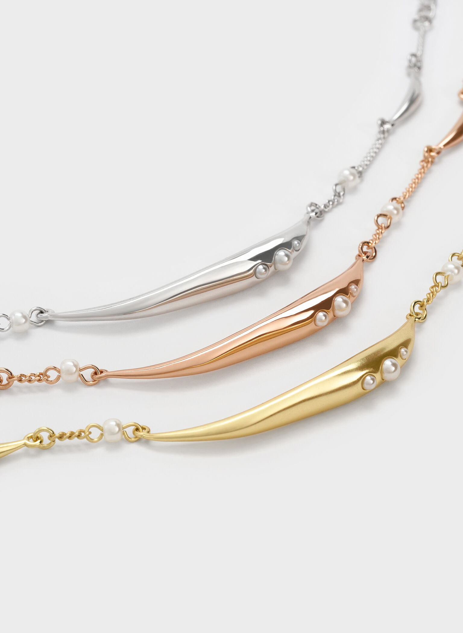 Corrine Pearl Sculptural Bracelet, Brush Gold, hi-res