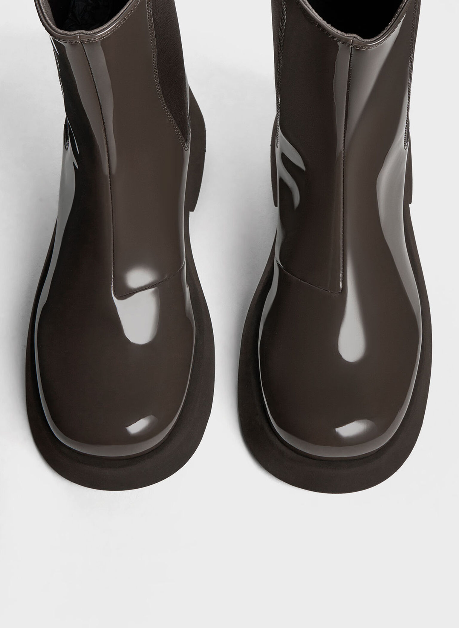 Giselle Patent Chelsea Boots, Brown, hi-res