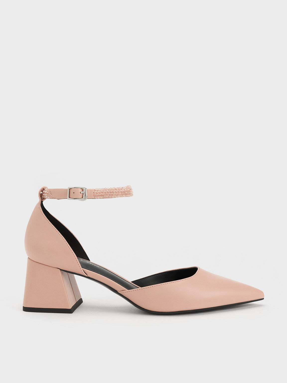 Nude pumps discount with strap