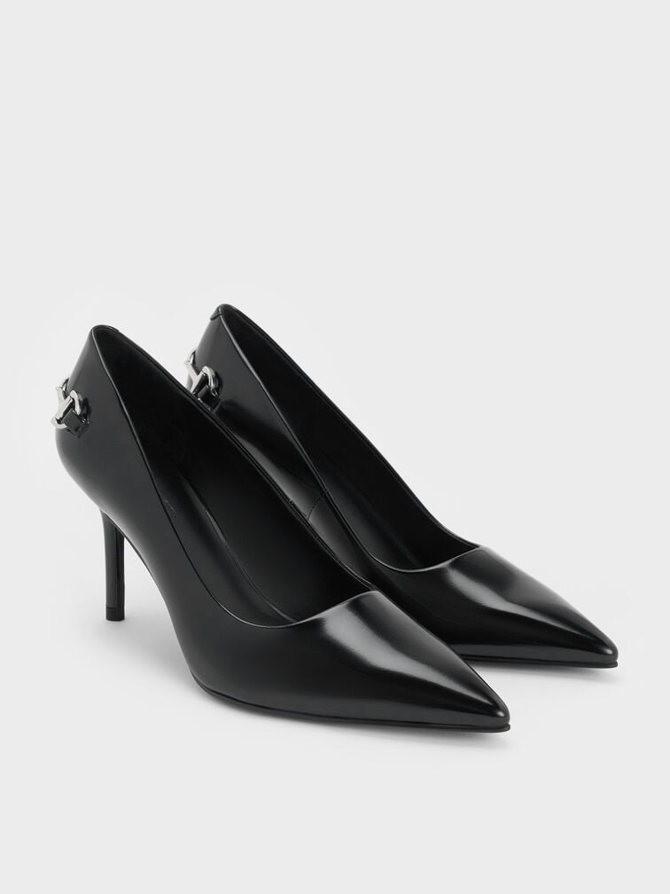 Erinna Metallic-Accent Pointed-Toe Pumps, Black Box, hi-res