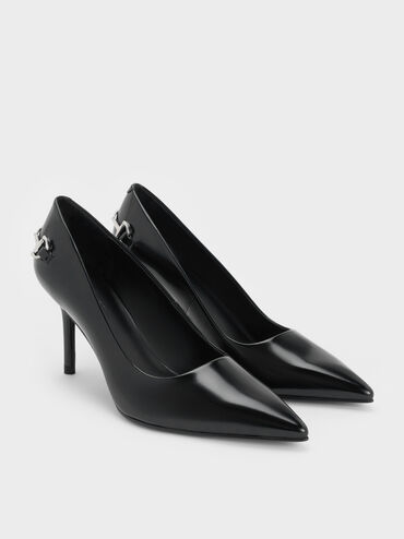 Erinna Metallic-Accent Pointed-Toe Pumps, Black Box, hi-res