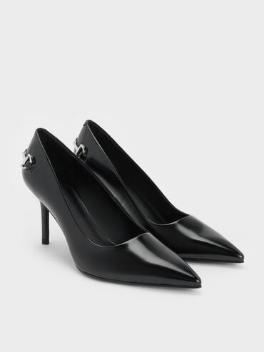 Erinna Metallic-Accent Pointed-Toe Pumps, Black Box, hi-res